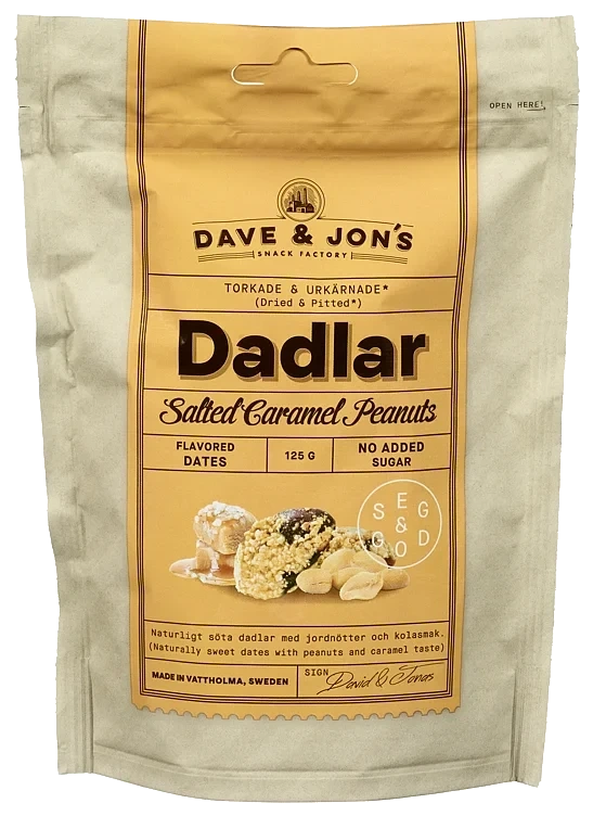 Salted caramel peanut dadler  125g