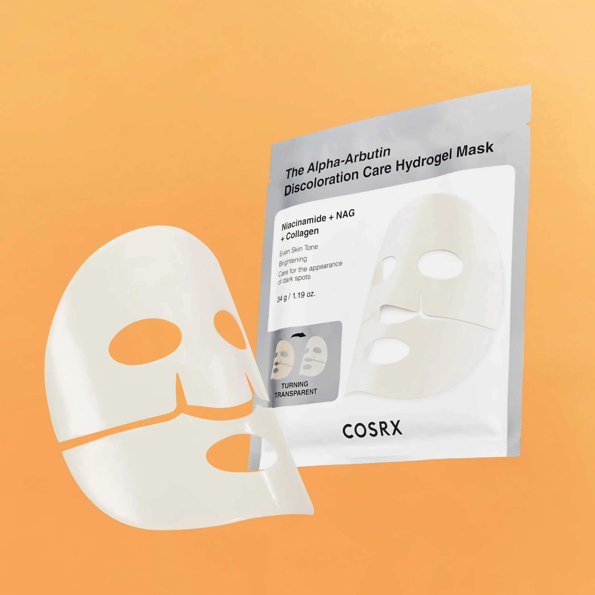 COSRX The Alpha-Arbutin Discoloration Care Hydrogel Mask, 3 stk.