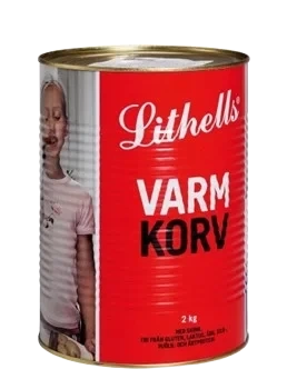 Varmkorv m skinn konserv