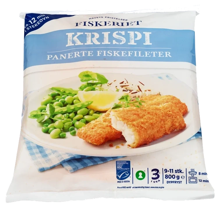 Fiskefilet panert 800g