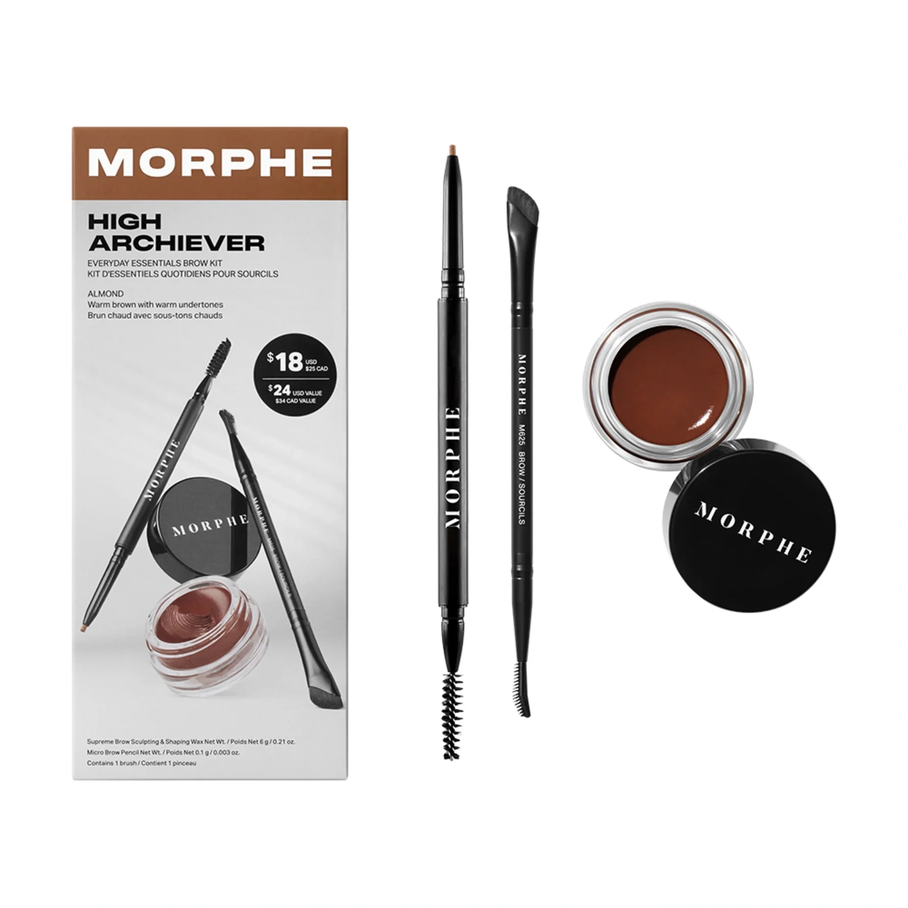 Morphe High Archiever Everyday Essentials Brow Kit Almond