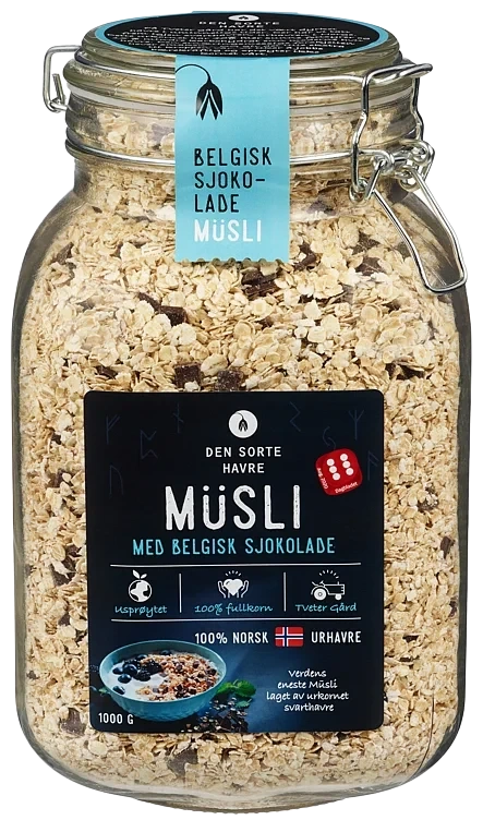 Musli av svarthavre med belgisk sjokolade 1kg