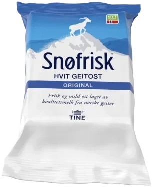 Snøfrisk Ekte Hvit Geitost Ca 340g Tine