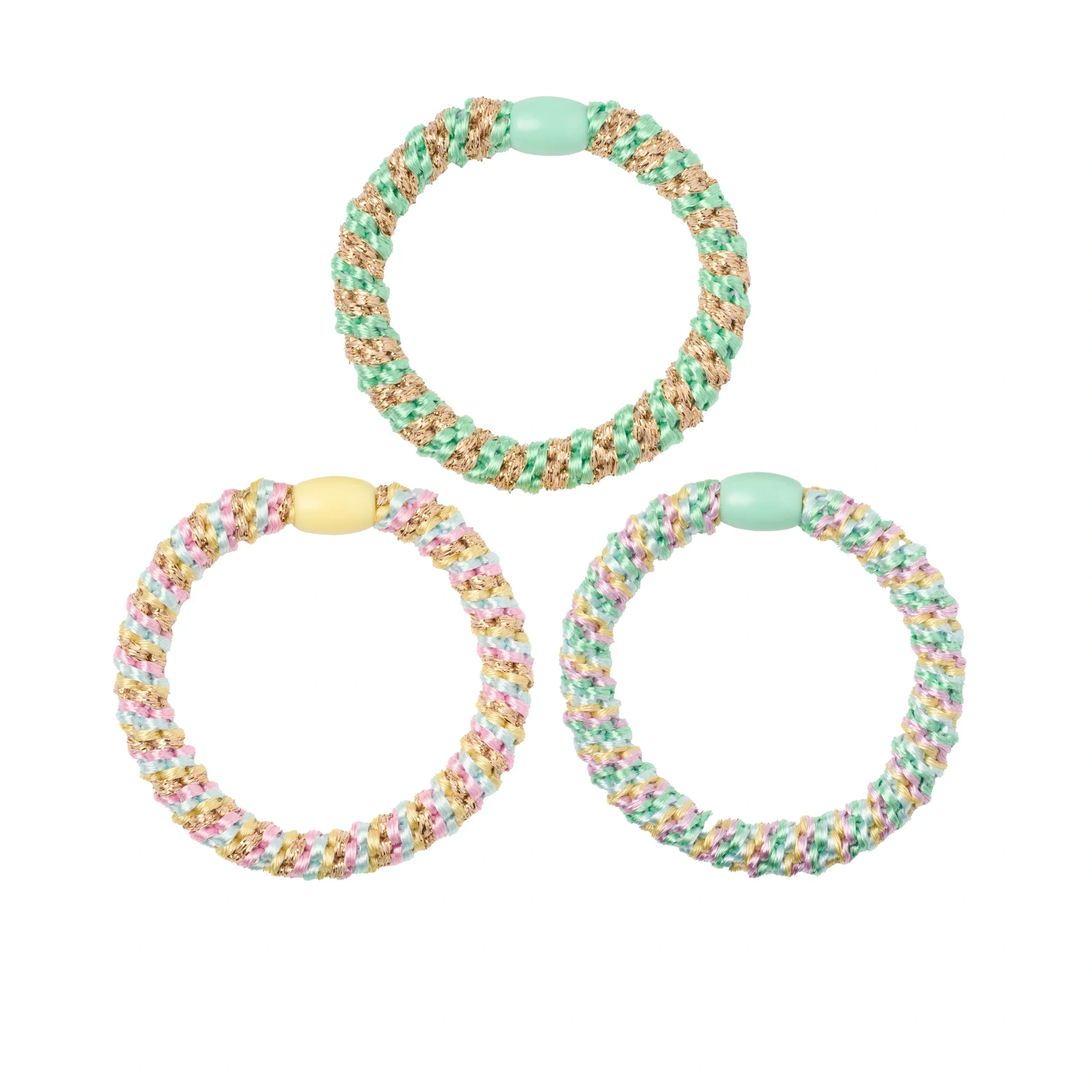 KICKS Beauty Woven Hair Ties 3-pack Green