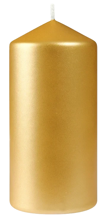 Stumpenkerze matt Gold