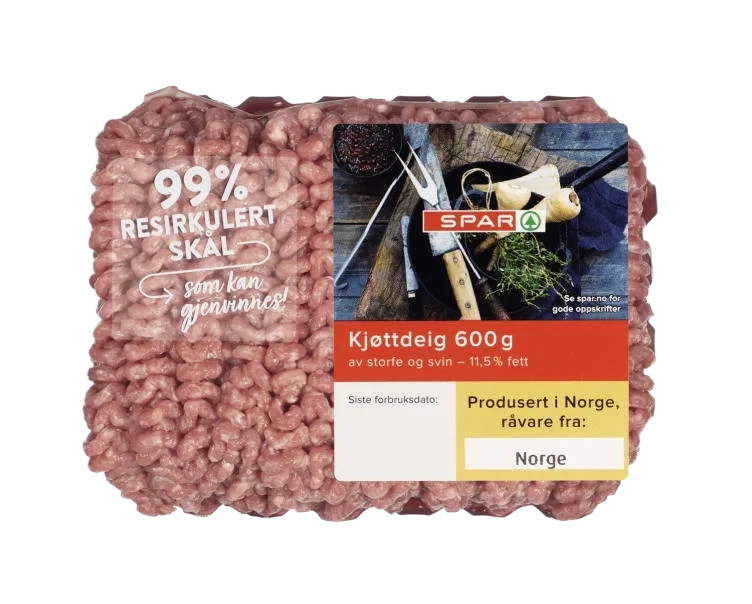 Kjøttdeig Storfe&Svin 600g Spar