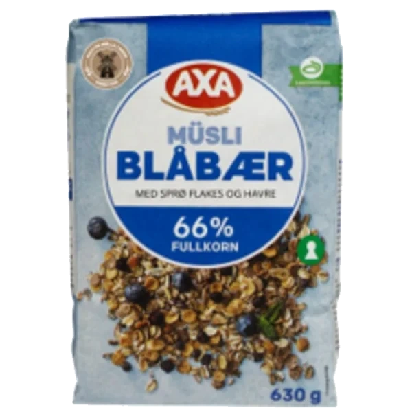Müsli Blåbær 630g Axa