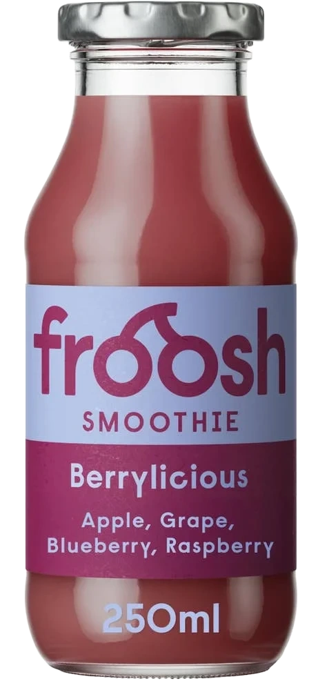 Froosh Berrylicious Smoothie 250ml, Eple, drue, blåbær, bringebær