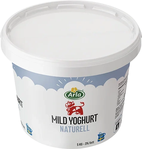 Mild yoghurt naturell 3% hink 5 kg