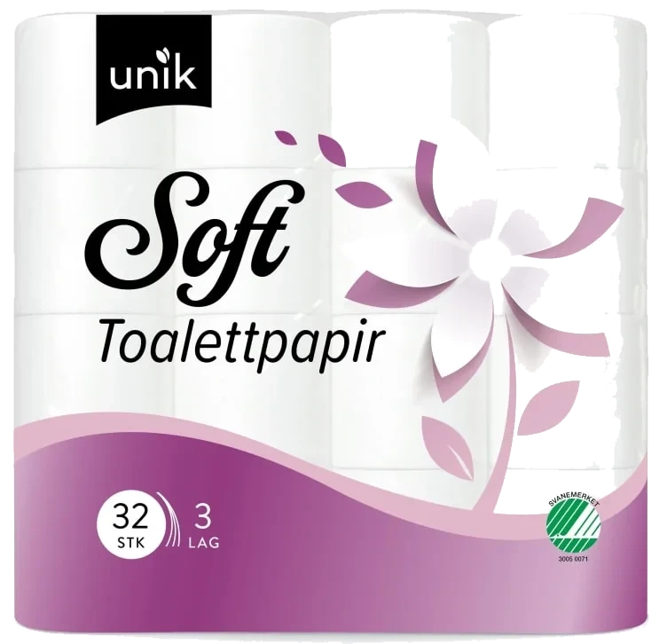 Toalettpapir Soft 3lags 32rl Unik