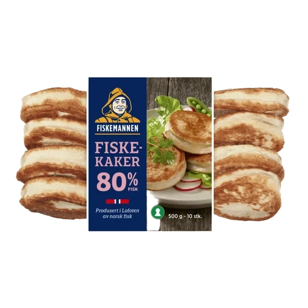 Fiskekaker 80% 500g Fiskemannen