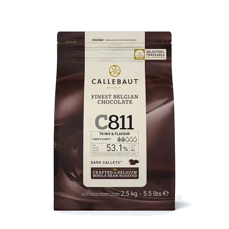 Mørk sjokolade pellets 811 couverture    2,5kg