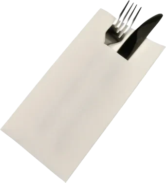Middagsserviett, 40x40cm, Hvit, Airlaid, Lomme, 1/8 Fold