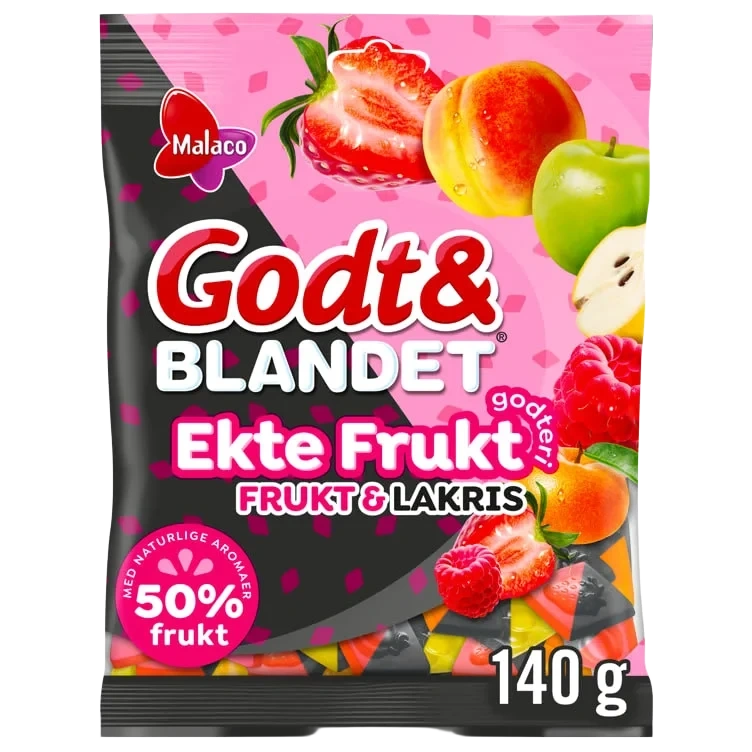 Godt&Blandet Frukt Duo 140g Malaco
