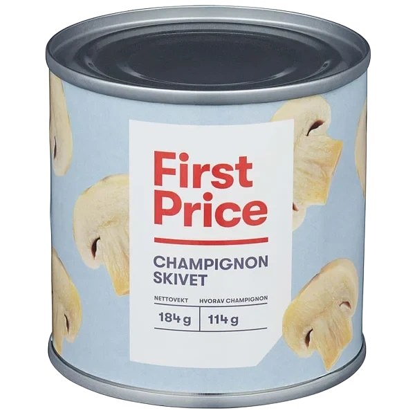Champignon skivet 184g First Price