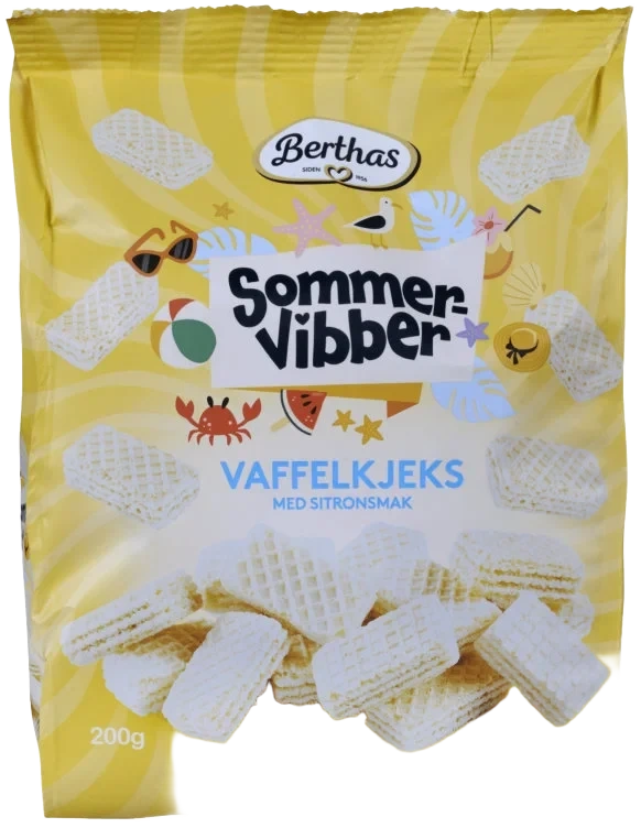 Vaffelkjeks Sitron 200g Sommervibber
