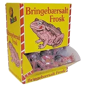 Bringebærsalte frosker    10g