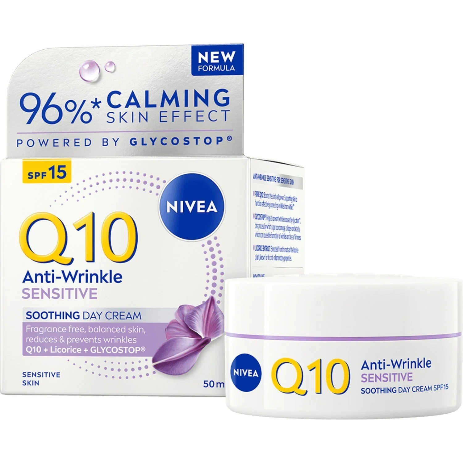 Nivea Q10 Anti-wrinkle Sensitive Parfume Free Day Cream Spf15 50ml