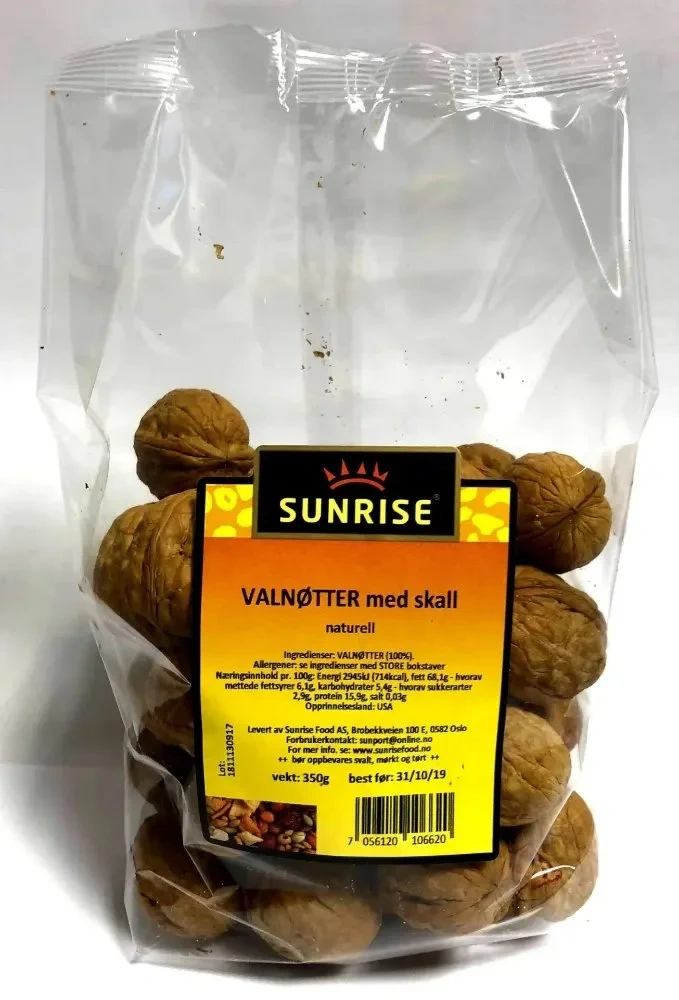 Sunrise Valnøtter med Skall 350g
