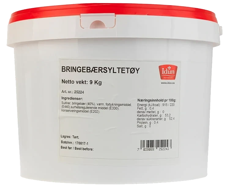 Bringebærsyltetøy spann   9kg