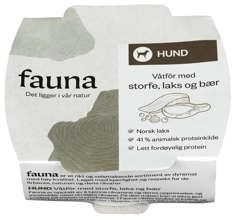 Fauna Hund Våtfor Storfe&Bær 100g