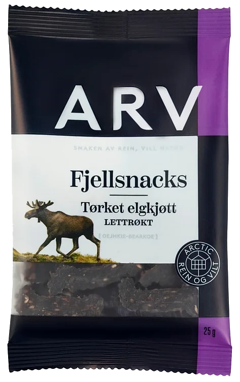 Fjellsnacks Tørket Elgkjøtt 25g Arv