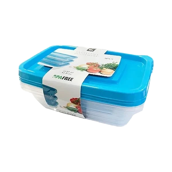 Plastbokser til oppbevaring, 3 x1020ml