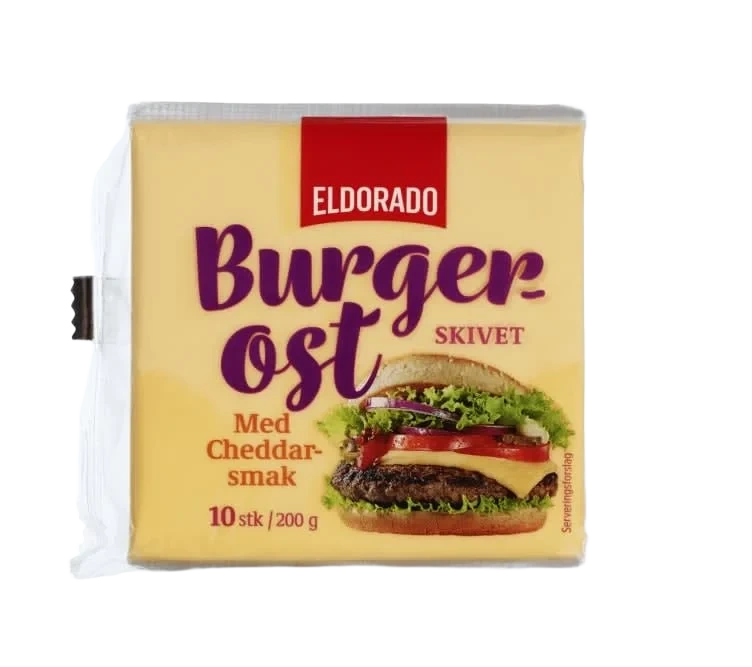 Burgerost m/cheddarsmak 200g Eldorado
