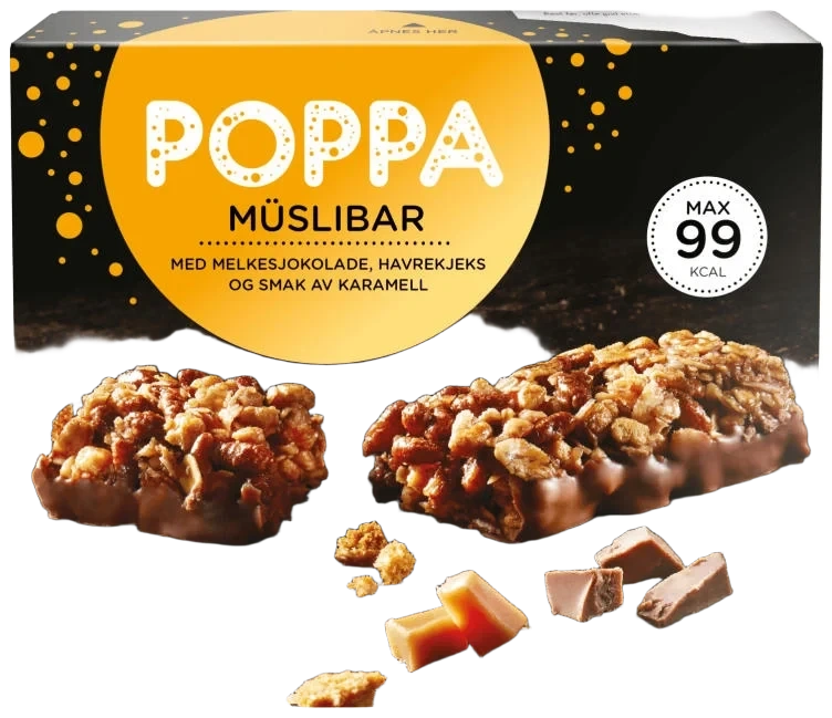 Poppa Müslibar med Karamell 4x25g