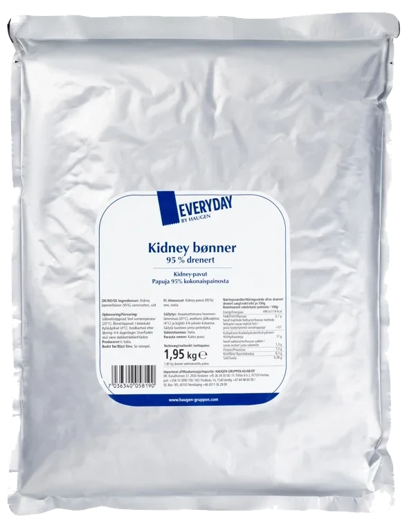 Kidneybønner 95% drenert pose 1,95kg