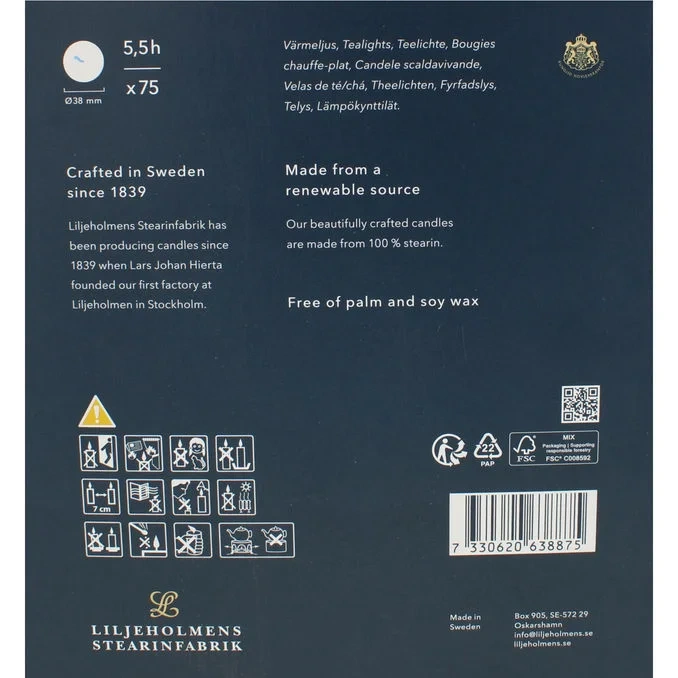 Värmeljus Stearin 75-pack