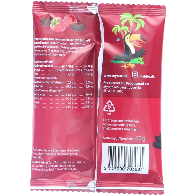 Mybite Fruktstänger Hallon