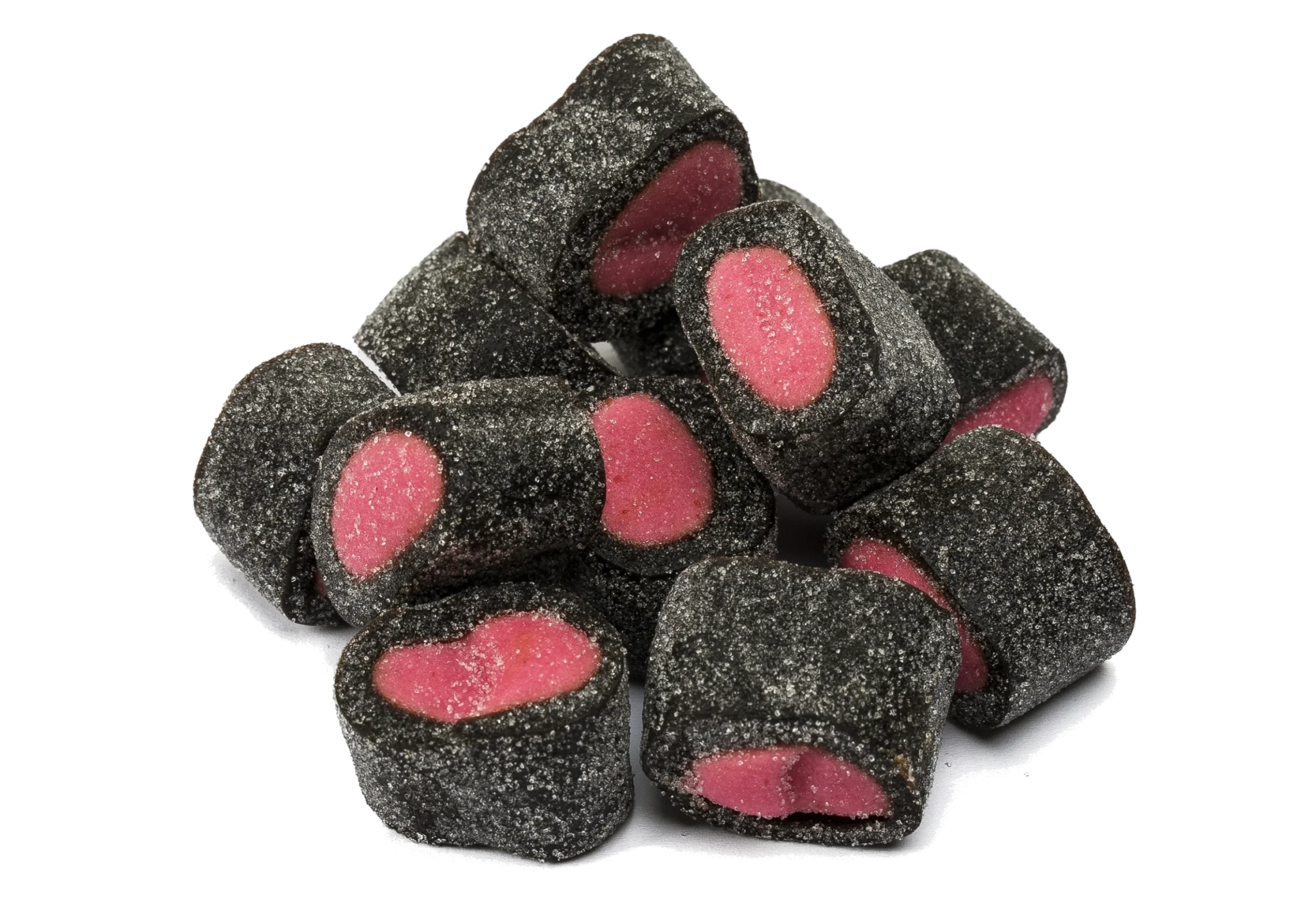 Jordgubbsfylld lakrits, sockrad