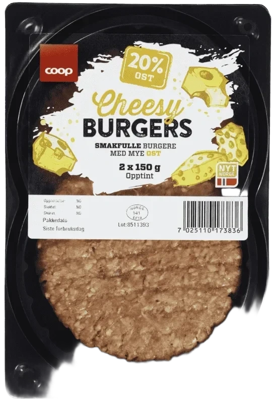 Coop Cheesy Burgers 300g