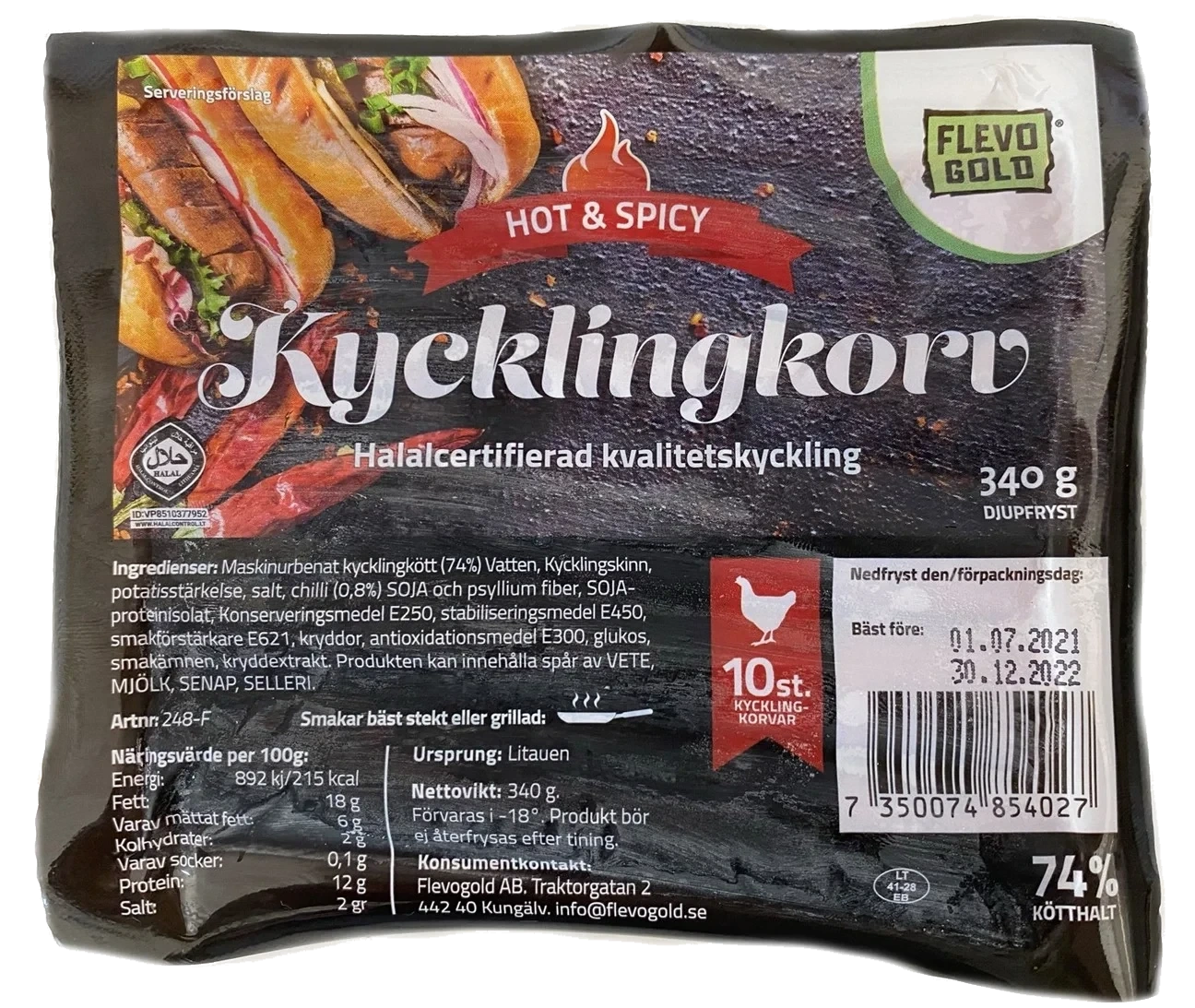 Spicy kycklingkorv