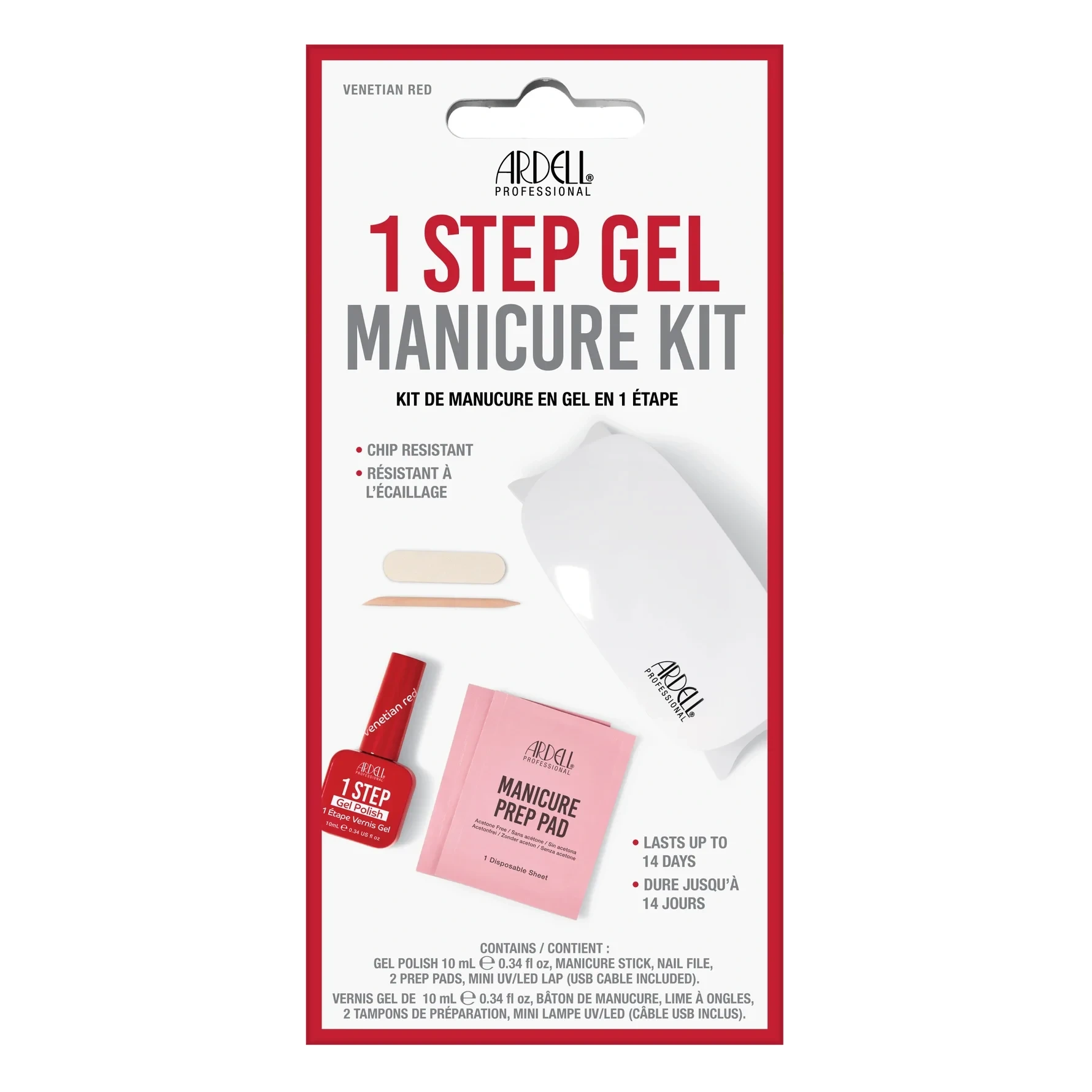 Ardell 1 Step Gel Polish Manicure Kit Venetian Red