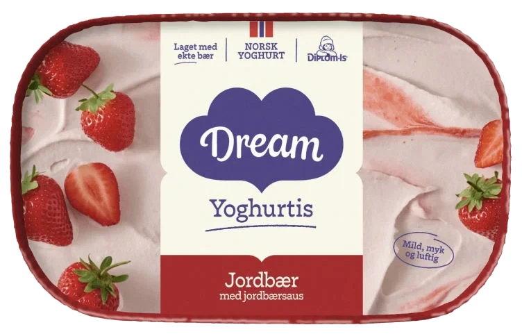 Dream Yoghurtis Jordbær 640ml Diplom-Is