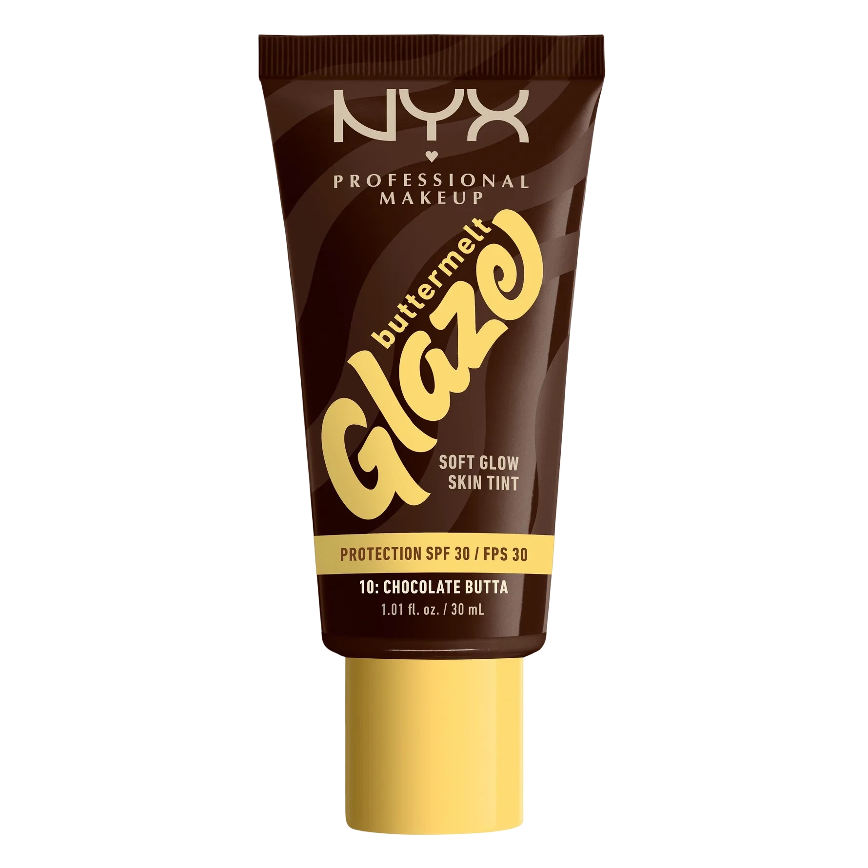 NYX PROFESSIONAL MAKEUP Buttermelt Glaze Soft Glow Skin Tint SPF30 10 Chocolate Butta