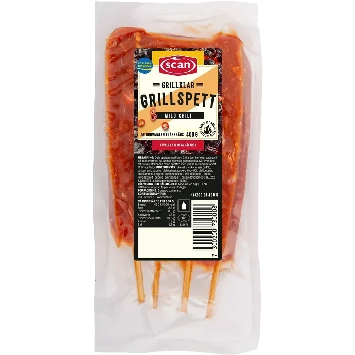 Grillspett Färsk Mild Chili 400g Scan