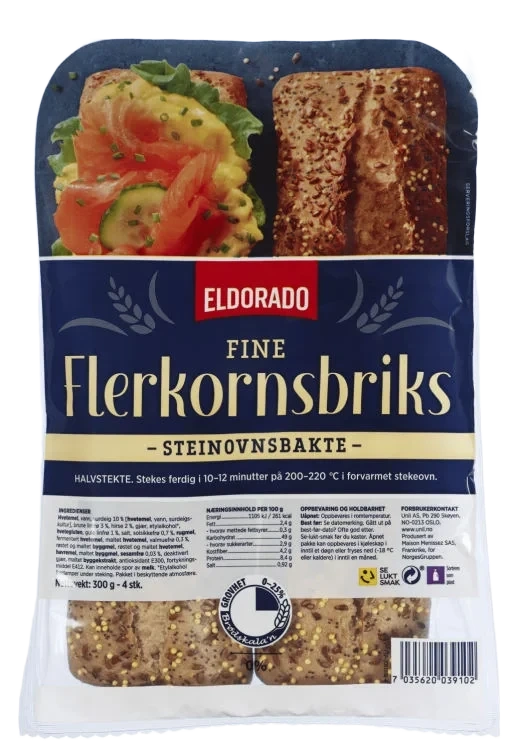 Flerkornbriks Steinovnsbakte 4x75g Eldorado