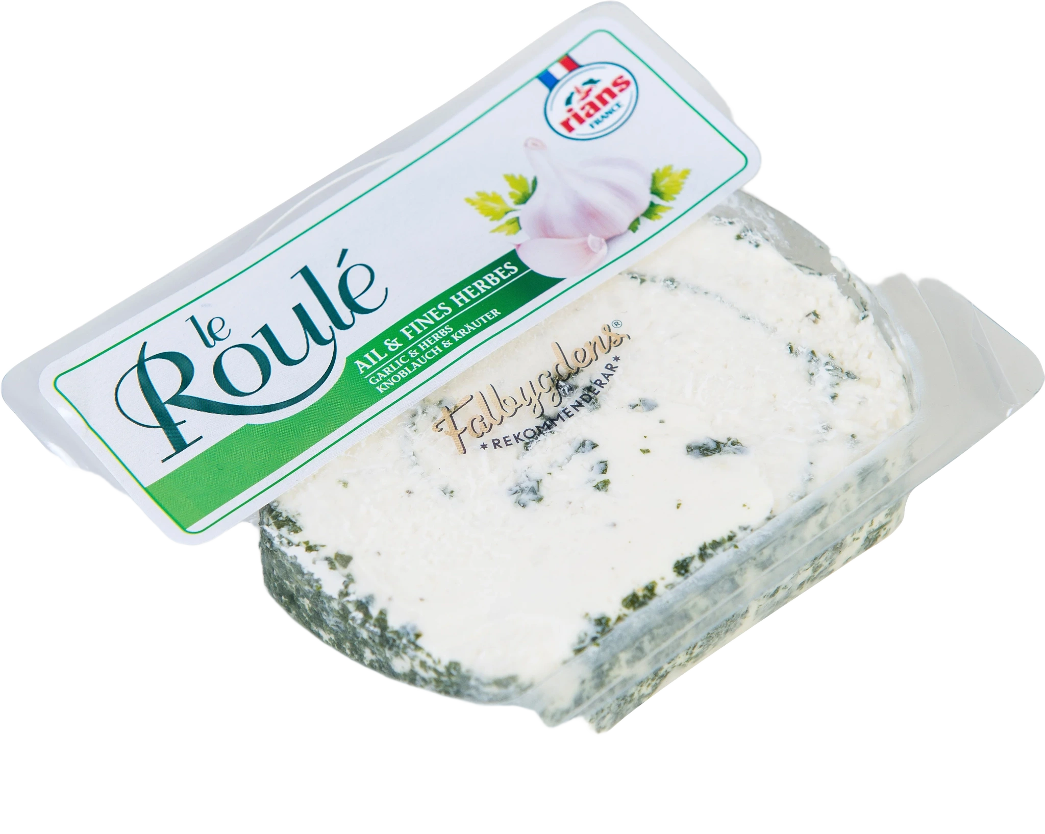 Le roulé vitlök örter färskost