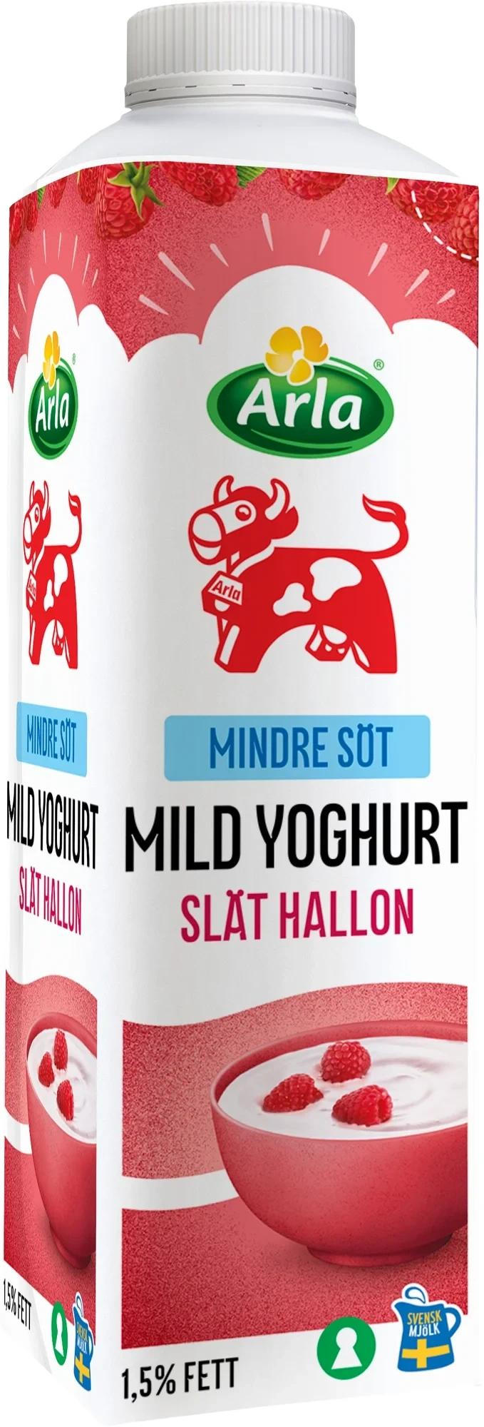Mild yoghurt hallon lättsockrad 1.5%