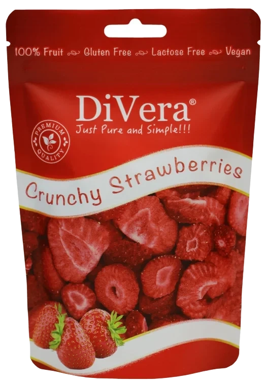 Tørket Jordbær Biter 20g Divera