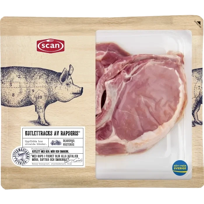 Kotlettracks Färsk av rapsgris ca 560g Scan