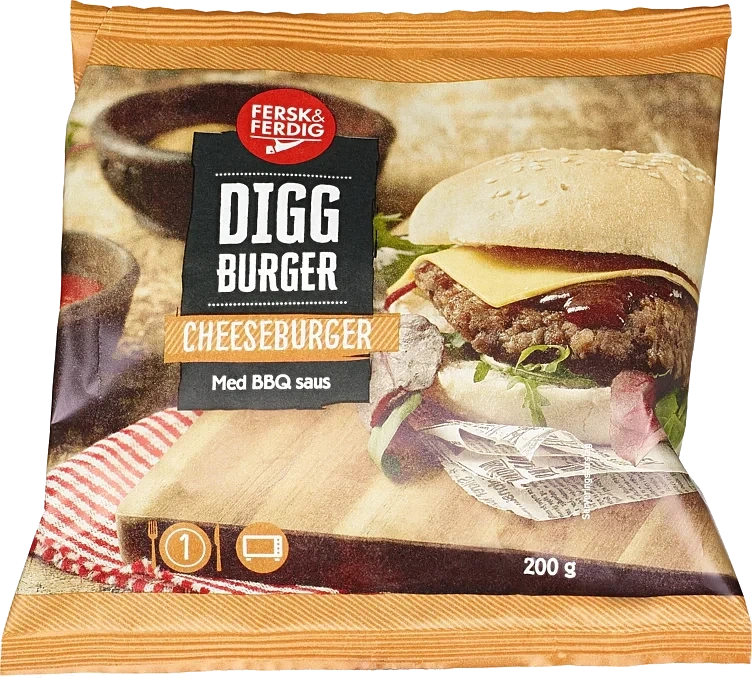Cheeseburger M Bbqsaus 200g Fersk&Ferdig