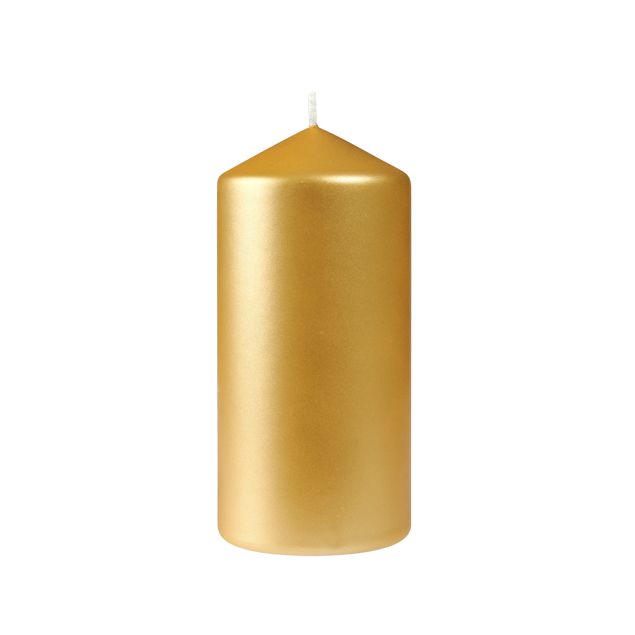 Stumpenkerze matt Gold