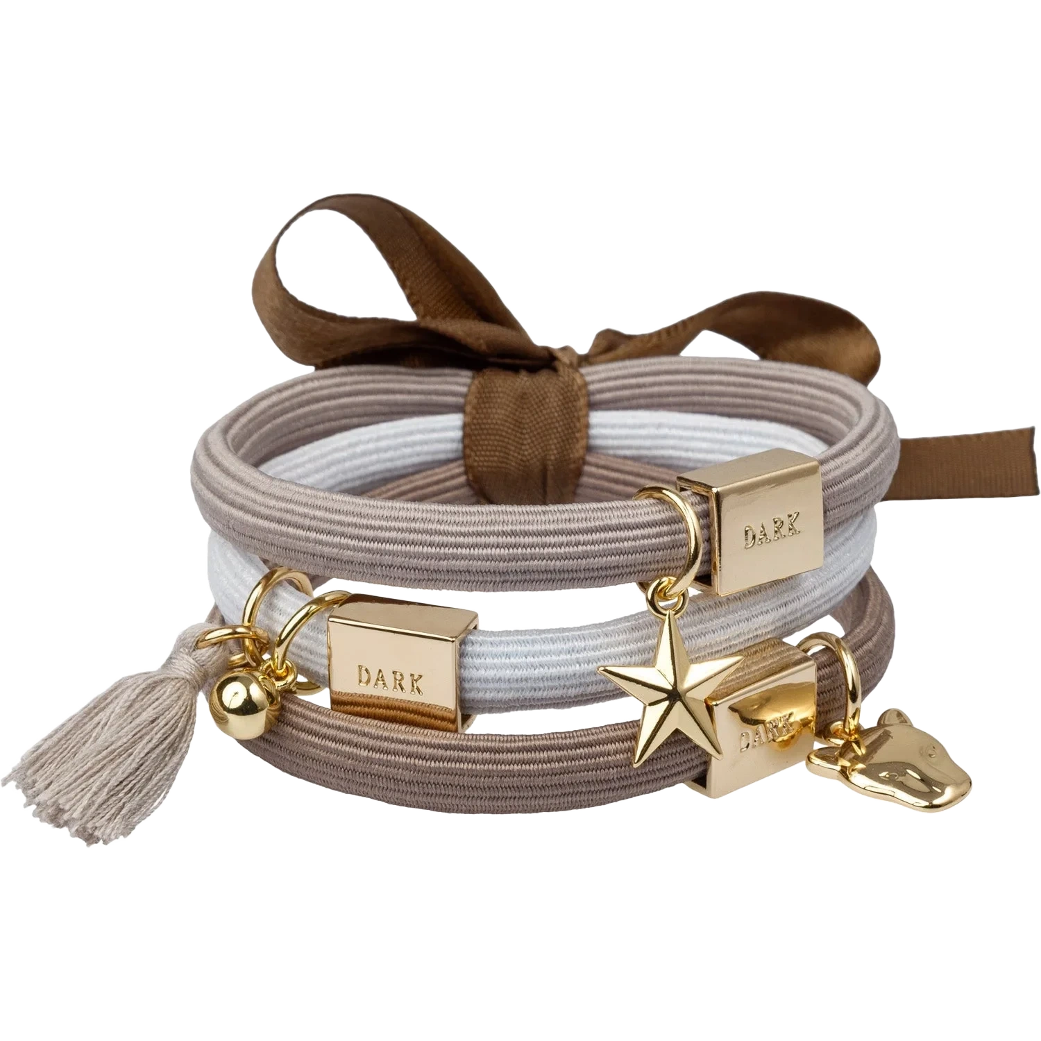 Dark Hair Ties Charm Combo