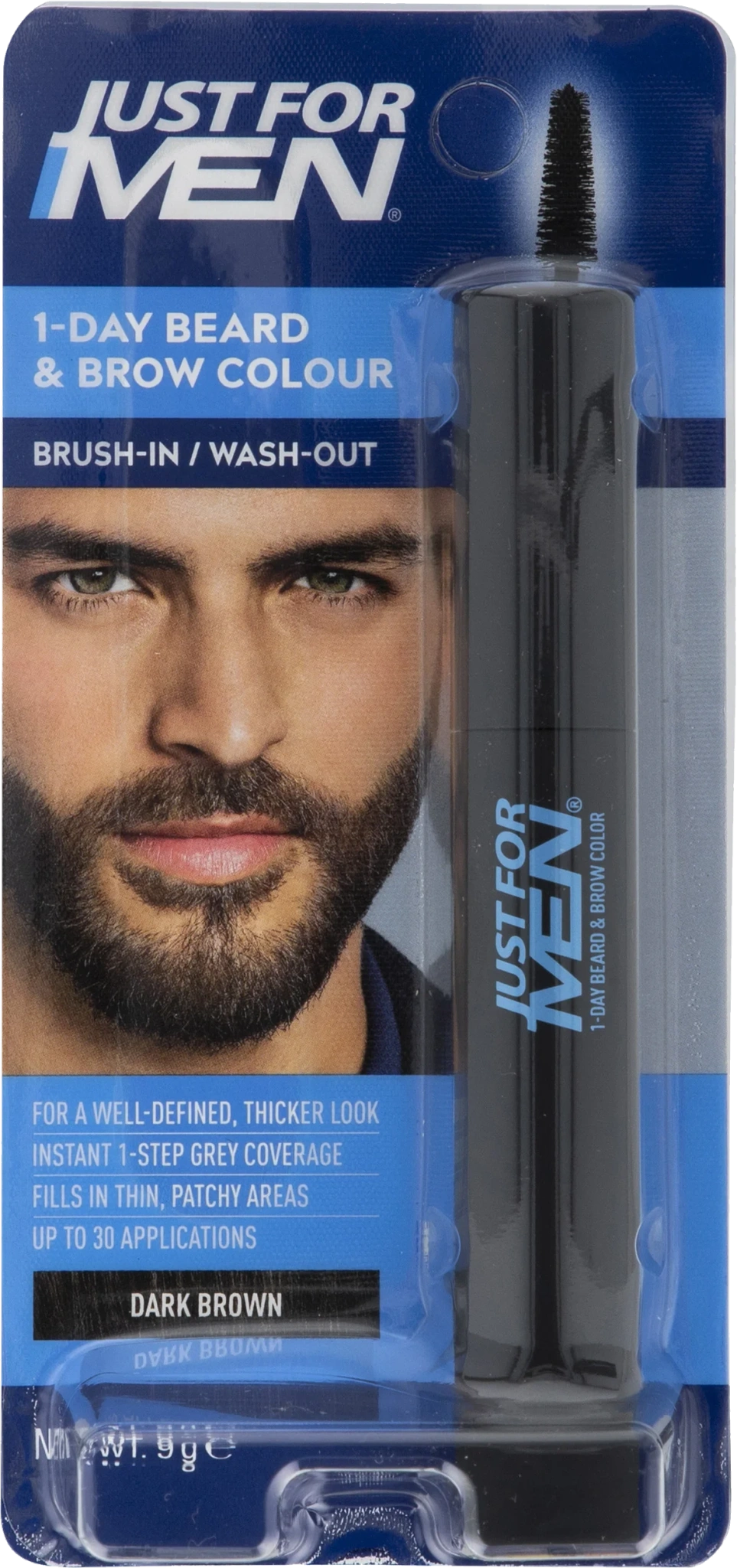1-DAY BEARD & BROW COLOUR, DARK BROWN