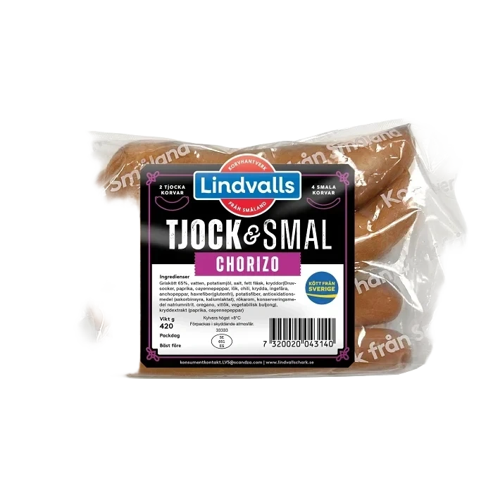 Kryddkorv Chorizo 2 Tjocka & 4 Smala 420g Lindvalls