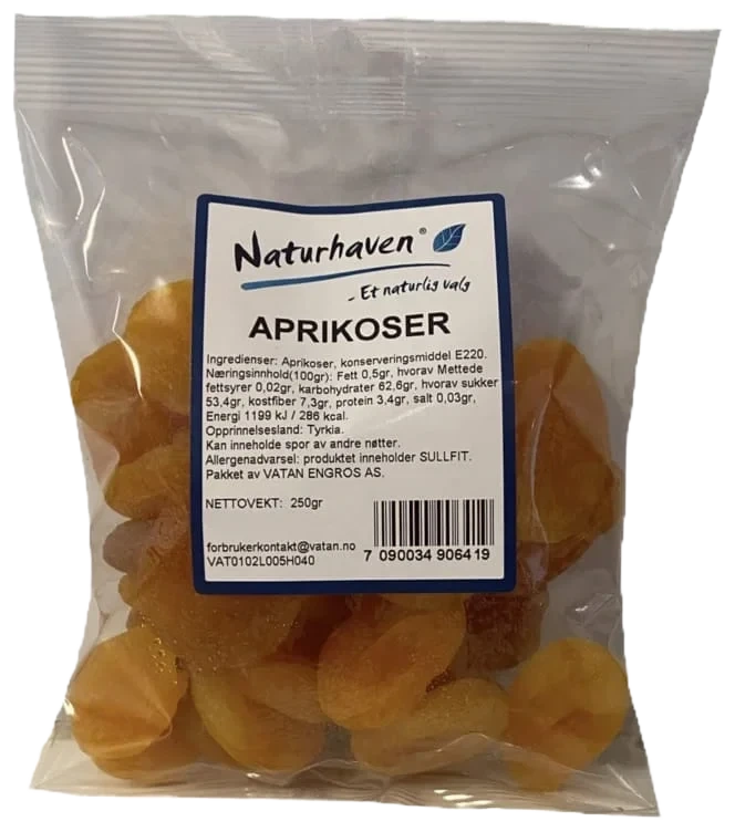 Aprikoser Soltørkede 250g Natur Haven